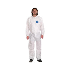 Disposable Coveralls: Size Small, 0.7064 oz, SMS, 2-Way Zipper with Storm Flap Closure