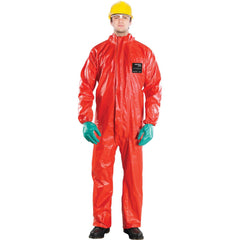 Disposable Coveralls: Size 2X-Large, 0.2055 oz, Sontara, Wood Pulp & Polyester, Double Zipper Closure