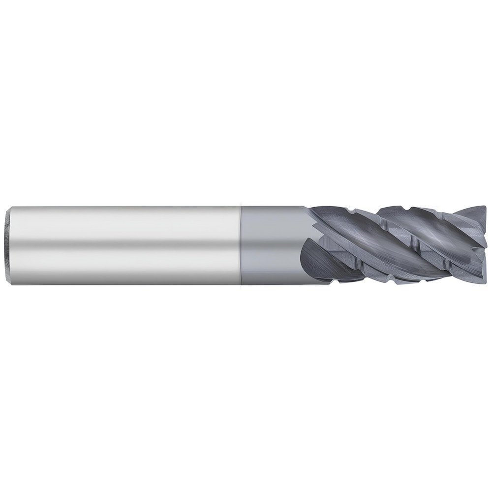 Corner Radius End Mill: 1" Dia, 2" LOC, 0.1200" Radius, 4 Flute, Solid Carbide