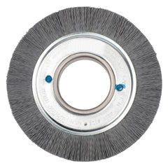 Wheel Brush: 6" Wheel Dia, 1" Face Width, 0.0220" Wire Dia,  Crimped