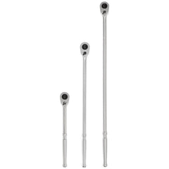 Ratchet Sets; Drive Size: 1/2 in; Overall Length (Inch): 10-1/2, 24, 18; Head Shape: Pear; Head Features: Compact; Head Style: Reversible, Fixed; Material: Steel; Handle Type: Compact; Finish: Full-Polished