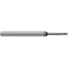 Corner Radius End Mill: 0.0150" Dia, 0.625" LOC, 0.0030" Radius, 3 Flute, Solid Carbide