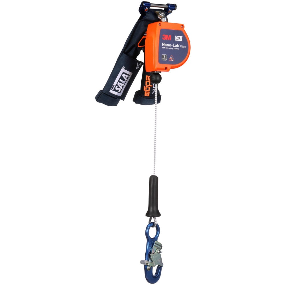 Self-Retracting Lifeline:  420 lb Capacity,  8.00' Lifeline,  Single Pin Connector