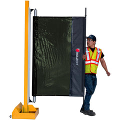 Welding Curtain & Screen Kits; Type: Welding Screen; Kit Type: Retractable Screen; Curtain/Screen Material: Vinyl; Frame Material: Aluminum; Material: PVC; Color: Semi-Transparent Dark Green/Black; Includes: Weld Screen, Roller, Mounting Brackets, J-hooks