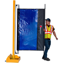 Welding Curtain & Screen Kits; Type: Welding Screen; Kit Type: Retractable Screen; Curtain/Screen Material: Vinyl; Frame Material: Aluminum; Material: PVC; Color: Semi-Transparent Blue; Includes: Weld Screen, Roller, Mounting Brackets, J-hooks