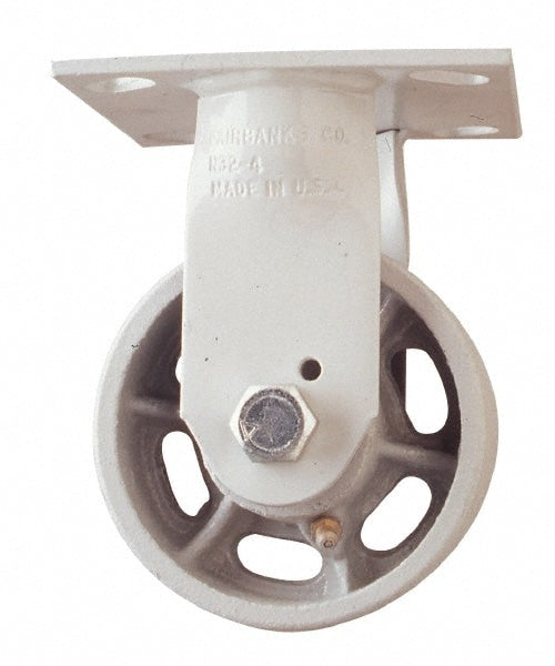 Rigid Top Plate Caster: Semi-Steel, 4" Wheel Dia, 2" Wheel Width, 1,000 lb Capacity, 5-5/8" OAH