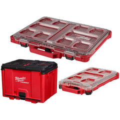 Small Parts Boxes & Organizers; Product Type: Organizer; Lock Type: Latch; Width (Inch): 16-3/8; Depth (Inch): 19-49/64; Number of Dividers: 10; Height (Inch): 2-33/64; Removable Dividers: Yes