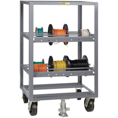 Reel & Spool Racks; Adjustment Type: Non-Adjustable; Assembled: Yes; Mobility: Mobile; Capacity: 150 lb per 5/8" Spindle, 300 lb per 1" Spindle; Depth (Inch): 30; Height (Inch): 58; Mounting Location: Mobile