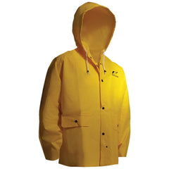 Rain Jacket:  Size Large,  ASTM D6413,  Yellow,  Nylon & PVC