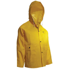 Rain Jacket:  Size Medium,  Non Hazardous Protection,  Yellow,  Polyester & PVC