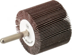 Mounted Flap Wheel: 2" Dia, 1-1/2" Face Width, 120 Grit, Aluminum Oxide