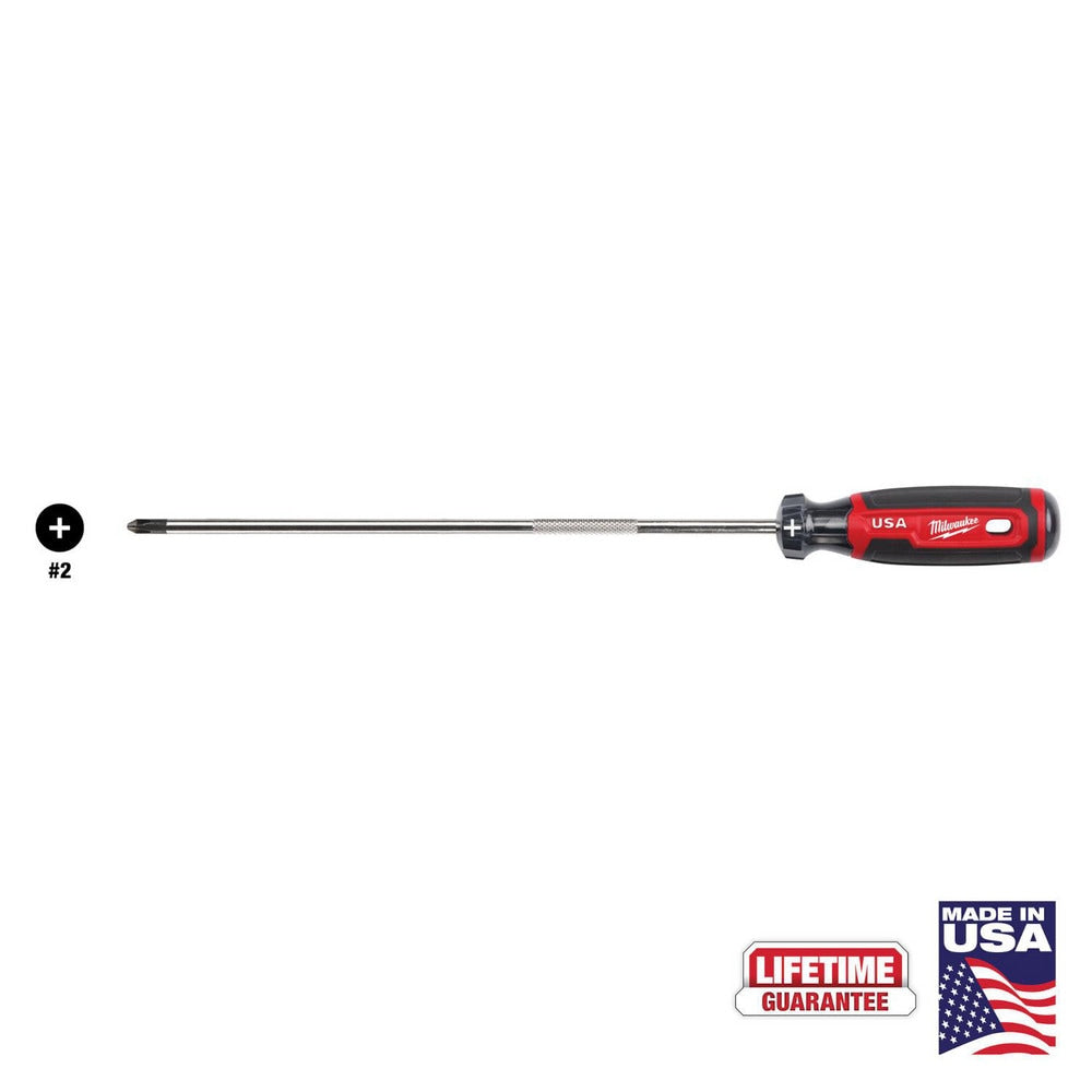 Phillips Screwdrivers; Overall Length (Decimal Inch): 14.3000; Handle Type: Cushion Grip; Phillips Point Size: #2; Handle Color: Red