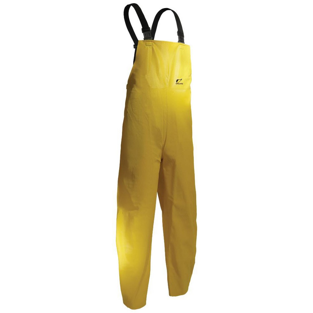 Rain Bib Overalls: Size Large, Polyester & PVC