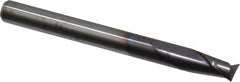 Square End Mill: 3/16" Dia, 3/8" LOC, 2 Flute, Solid Carbide