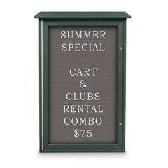 Enclosed Letter Board: 42" Wide, 26" High, Fabric, Gray