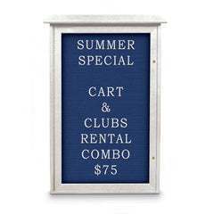 Enclosed Letter Board: 42" Wide, 26" High, Laminate, Blue