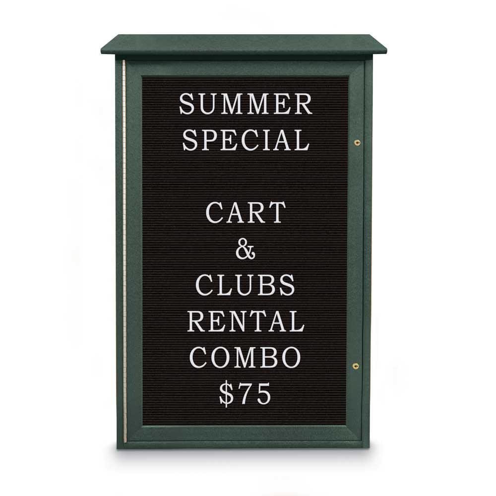 Enclosed Letter Board: 42" Wide, 26" High, Laminate, Black