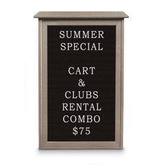 Enclosed Letter Board: 42" Wide, 26" High, Laminate, Black