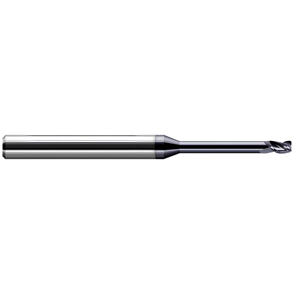 Corner Radius End Mill: 0.0310" Dia, 1.5748" LOC, 0.0050" Radius, 3 Flute, Solid Carbide