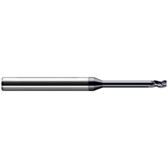 Corner Radius End Mill: 1/8" Dia, 3/16" LOC, 0.0050" Radius, 3 Flute, Solid Carbide