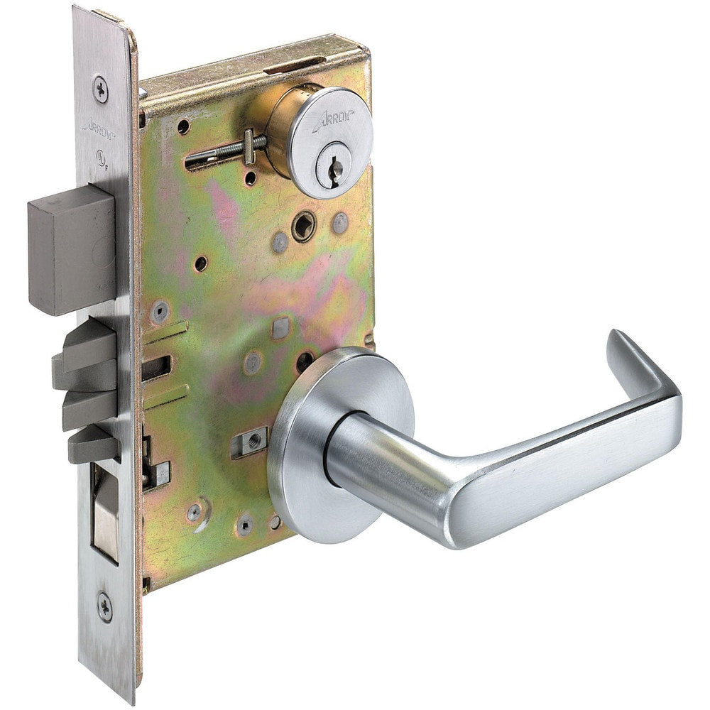 Lever Locksets; Lockset Type: Classroom; Key Type: Keyed Different; Back Set: 2-3/4; Cylinder Type: Conventional; Material: Metal; Door Thickness: 1-3/4; Finish: Satin Chrome