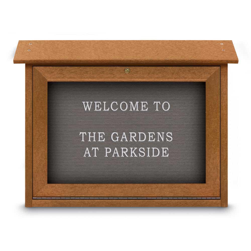 Enclosed Letter Board: 24" Wide, 18" High, Fabric, Gray