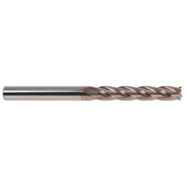 Square End Mill: 1/8" Dia, 1" LOC, 4 Flute, Solid Carbide