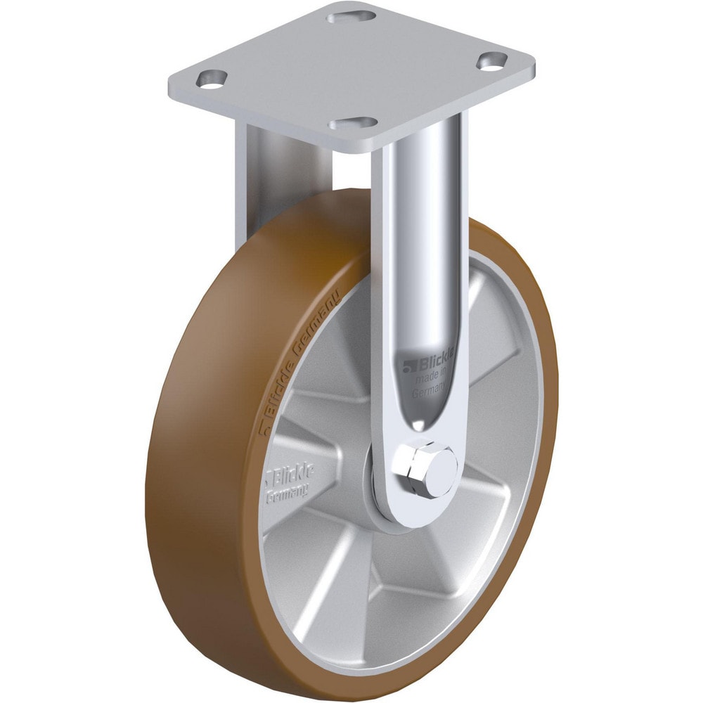 Top Plate Casters; Mount Type: Plate; Number of Wheels: 1.000; Wheel Diameter (Inch): 8; Wheel Material: Polyurethane; Wheel Width (Inch): 2; Wheel Color: Blue