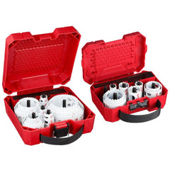 Hole Saw Kits; Minimum Saw Diameter (Decimal Inch): 3/4; Maximum Saw Diameter (Decimal Inch): 4-3/4; Number of Hole Saws: 22; Cutting Edge Style: Toothed; Material: Bi-Metal; Material Application: Duct, Wood, Plastic, Metal, Steel