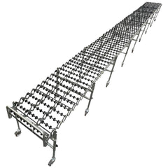 Gravity Conveyors; Conveyor Type: Skate Wheel; Component: Flexible Skate Wheel Conveyor; Telescopic: Yes; Overall Width: 22; Roller Diameter: 1.9000; Minimum Extended Length: 8.1 ft; Maximum Extended Length: 32.5000; Minimum Height (Inch): 28.0000