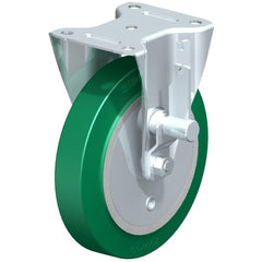 Top Plate Casters; Mount Type: Plate; Number of Wheels: 1.000; Wheel Diameter (Inch): 8; Wheel Material: Polyurethane; Wheel Width (Inch): 2; Wheel Color: Green