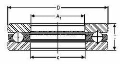 Thrust Bearing: 0.6875" ID, 1.344" OD, 0.563" Thick, Ball, 3,750 lb, 2,260 psi Max PV