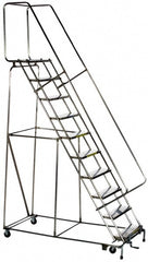 Aluminum Rolling Ladder: 30" Platform, 3 Step