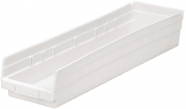 Plastic Hopper Shelf Bin: White