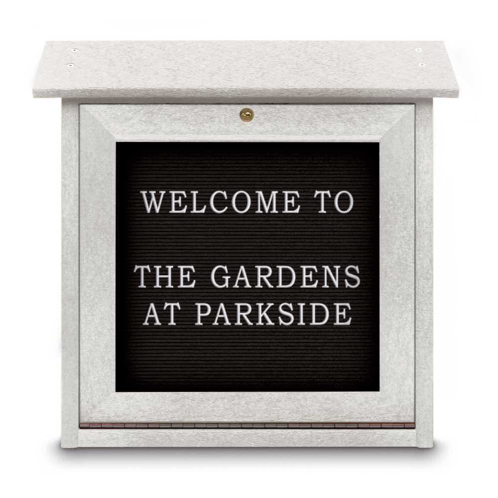 Enclosed Letter Board: 18" Wide, 18" High, Laminate, Black