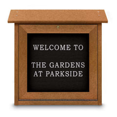 Enclosed Letter Board: 18" Wide, 18" High, Laminate, Black