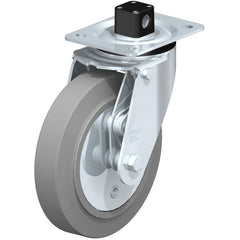 Top Plate Casters; Mount Type: Plate; Number of Wheels: 1.000; Wheel Diameter (Inch): 6; Wheel Material: Polyurethane; Wheel Width (Inch): 2; Wheel Color: Blue