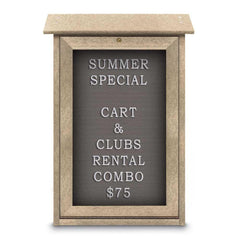 Enclosed Letter Board: 18" Wide, 29" High, Fabric, Gray