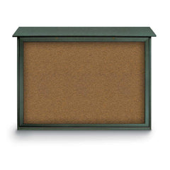 Enclosed Bulletin Board: 52" Wide, 40" High, Cork, Tan