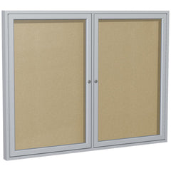 Cork Bulletin Boards; Bulletin Board Type: Enclosed Bulletin Board; Board Color: Caramel; Board Material: Vinyl; Width (Inch): 60; Height (Inch): 48; Frame Material: Aluminum; Frame Color: Silver