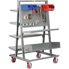 Mobile Work Stands; Stand Type: Mobile A-Frame Lean Tool Cart; Stand Style: A-Frame; Brake Type: None; Leg Style: Fixed; Load Capacity: 2000; Color: Gray; Maximum Height: 67 in