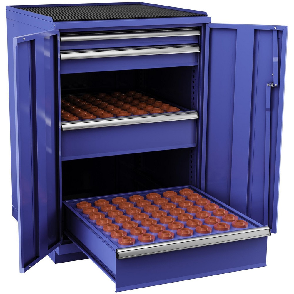 CNC Storage Cabinets; Cabinet Type: Modular; Taper Size: 30; Number Of Doors: 2.000; Number Of Drawers: 4.000; Color: Bright Blue; Material: Steel