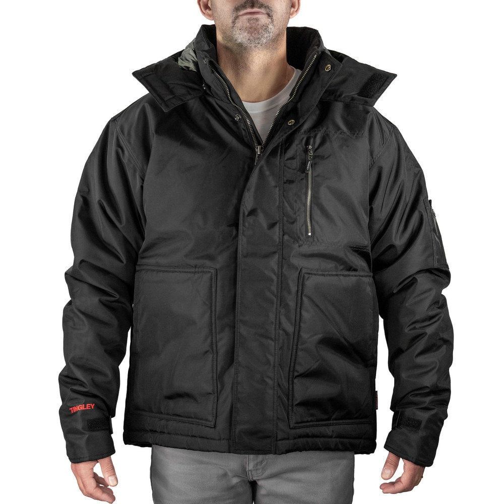 Work Jacket: Size 3X-Large, 420D Polyurethane Coated Nylon & Polyester, Zipper & Snaps Closure