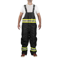 Coveralls & Overalls; Garment Style: General Purpose, Overalls; Size: 5X-Large; Color: Black, Fluorescent Yellow-Green; Material: 420D Polyurethane Coated Nylon, Polyester; Hazardous Protection Level: Non-Hazardous; Ankle Style: Open