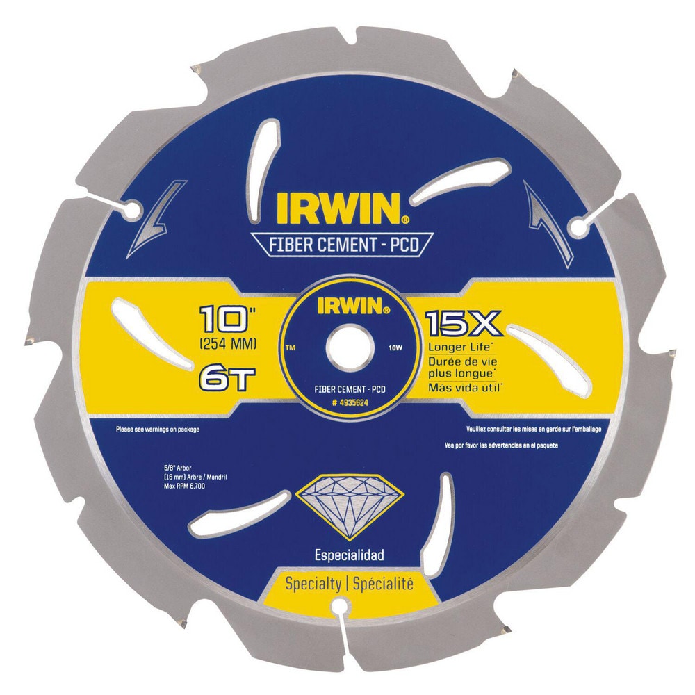 Wet & Dry-Cut Saw Blades; Blade Diameter (Inch): 10; Blade Material: Steel; Blade Thickness (Decimal Inch): 0.0630; Arbor Hole Diameter (Inch): 5/8; Number of Teeth: 6