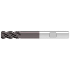 Corner Radius End Mill: 20.00 mm Dia, 42.00 mm LOC, 4.00 mm Radius, 4 Flute, Solid Carbide