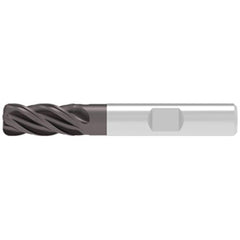 Corner Radius End Mill: 16.00 mm Dia, 36.00 mm LOC, 3.00 mm Radius, 4 Flute, Solid Carbide