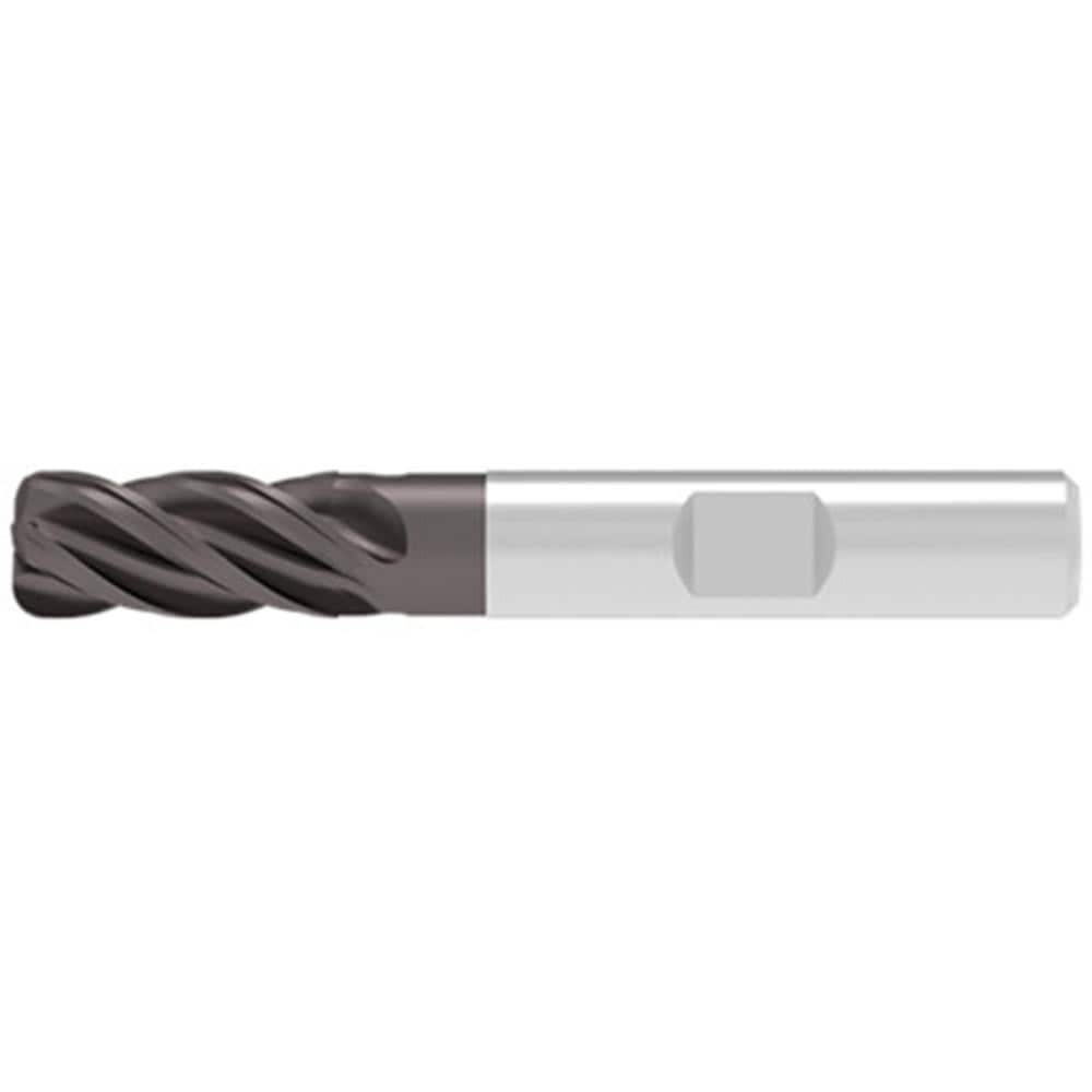 Corner Radius End Mill: 12.00 mm Dia, 26.00 mm LOC, 2.00 mm Radius, 4 Flute, Solid Carbide