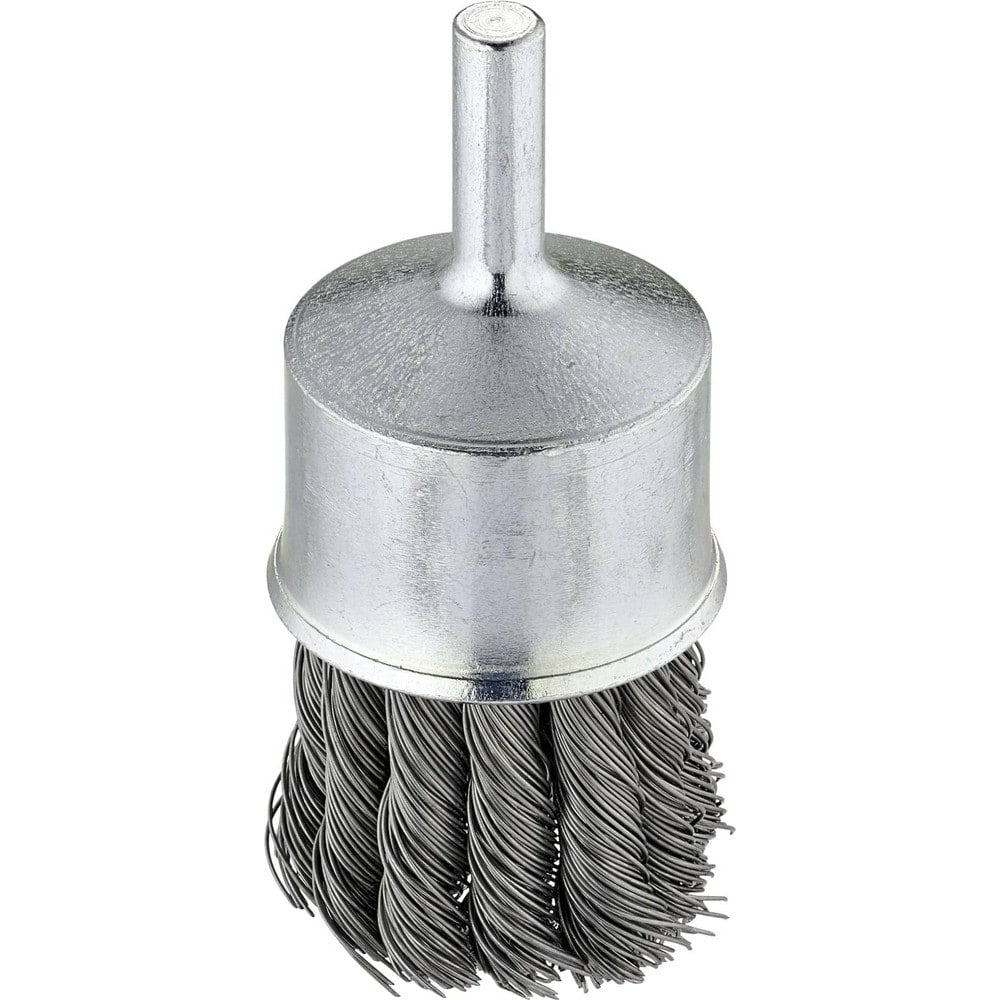 End Brush: 3/4" Dia, Stainless Steel, Knotted Wire