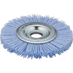 Wheel Brush: 6" Wheel Dia, 1/2" Face Width, 0.0280" Wire Dia,  Crimped